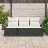 vidaXL Gartensofa-set Schwarz Poly-Rattan