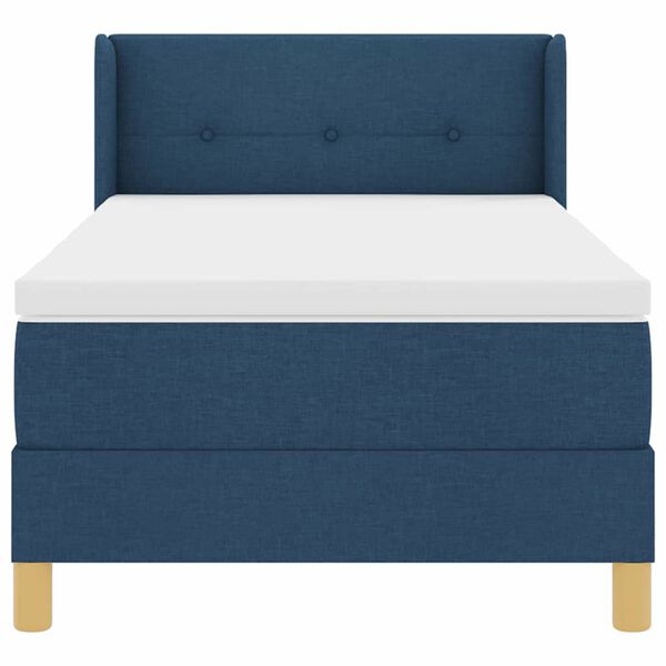 vidaXL Boxspringbett mit Matratze mit Kopfteil Blau 100 x 200 cm Stoff