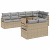 vidaXL Gartensofa-set 9 stk. Beige Poly Rattan