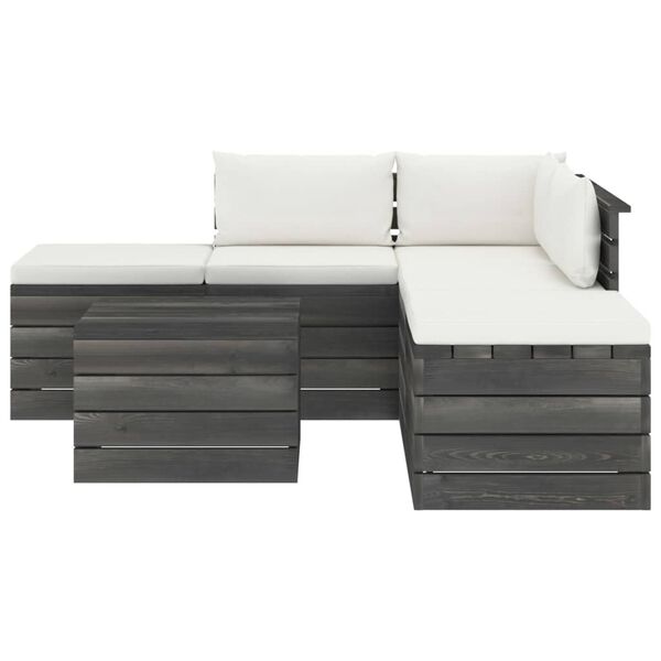 vidaXL 6-tlg. Garten-Sofagarnitur aus Paletten mit Kissen Kiefernholz