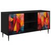 vidaXL TV-Schrank HEESCH 102 x 33 x 51 cm Schwarz Eichen-Optik
