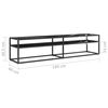 vidaXL TV-Schrank Schwarz Marmor-Optik 180x40x40,5 cm Hartglas