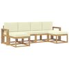 vidaXL Outdoor-Sofagarnitur 6 stk. Wei&szlig; und Creme Polyester