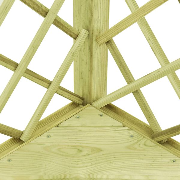 vidaXL Eckpergola mit Bank 130&times;130&times;197 cm Kiefernholz Impr&auml;gniert