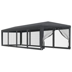 vidaXL Partyzelt mit 10 Mesh-Seitenw&auml;nden Anthrazit 3x12 m HDPE