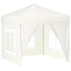 vidaXL Partyzelt Faltbar mit Seitenw&auml;nden Creme 2x2 m