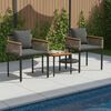 vidaXL Gartenm&ouml;bel Set mit Kissen 3 pcs Grau und Dunkelgrau PE-Rattan