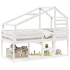 vidaXL Hochbett mit Dach Wei&szlig; 90x200 cm Massivholz Kiefer