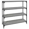 vidaXL B&uuml;cherregal Grau Sonoma 100x33x100 cm Holzwerkstoff und Stahl