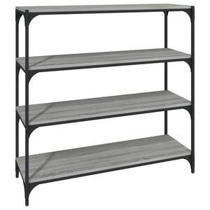 vidaXL B&uuml;cherregal Grau Sonoma 100x33x100 cm Holzwerkstoff und Stahl