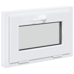 vidaXL Kellerfenster RISOR 60 x 40 cm PVC und Glas Wei&szlig;
