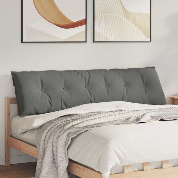 vidaXL R&uuml;ckenkissen Dunkelgrau 180 x 50 cm Mikrofaserstoff