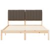 vidaXL Bettgestell mit gepolstertem Kopfteil Taupe 140 x 190 cm