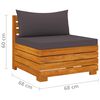 vidaXL 5-tlg. Garten-Lounge-Set mit Kissen Massivholz Akazie