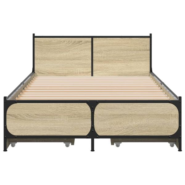 vidaXL Bettgestell mit Schubladen Sonoma-Eiche 90x190 cm Holzwerkstoff