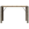 vidaXL Garten-Bartisch mit Holzplatte Grau 185x80x110 cm Polyrattan