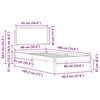 vidaXL Bettgestell mit gepolstertem Kopfteil Hellgrau 90 x 190 cm