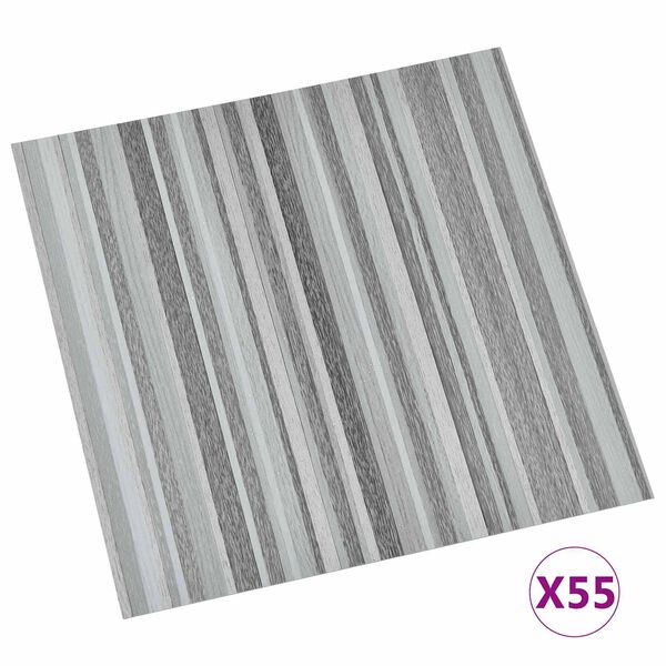 vidaXL Bodenplanken 55 pcs Hellgrau 5,11 m&sup2; PVC