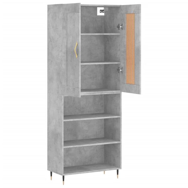 vidaXL Highboard Betongrau 69,5x34x180 cm Holzwerkstoff