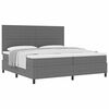 vidaXL Boxspringbett Hellgrau und Wei&szlig; 200 x 200 cm Cordstoff