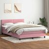 vidaXL Boxspringbett mit Matratze Rosa 140x210 cm Samt