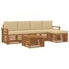vidaXL Outdoor-Sofagarnitur 6 stk. Natur und Beige
