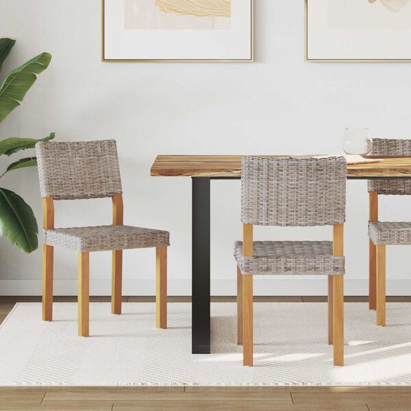 vidaXL Esszimmerstuhl 2 pcs Kubu Grau 46 x 55 x 84 cm Kubu Rattan