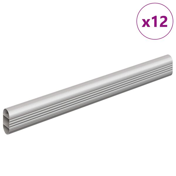 vidaXL Kleiderstange 12 pcs Silber 764 x 15 x 29 mm Aluminiumlegierung