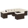 vidaXL 13-tlg. Garten-Sofagarnitur mit Kissen Braun Poly Rattan
