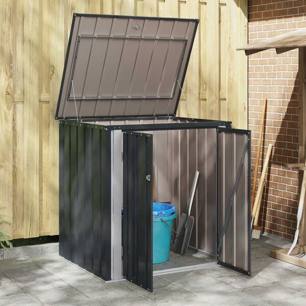 vidaXL Gartenlagerbox Schwarz 101,5 x 82 x 100 cm Stahl