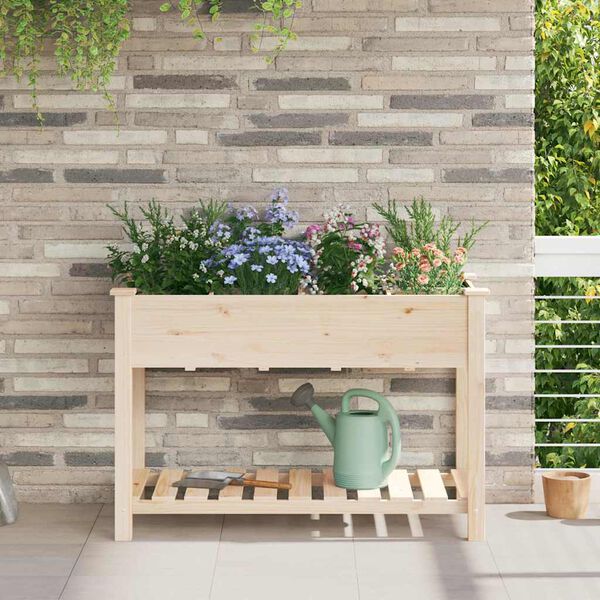 vidaXL Garten-Pflanzgef&auml;&szlig; mit Regal Beige 115 x 59 x 76,5 cm