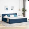 vidaXL Bett mit Stauraum und LED mit Matratze Blau 200 x 200 cm Stoff