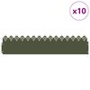 vidaXL Rasenkanten 10 pcs Olive Gr&uuml;n 103 x 0,05 x 22 cm Stahl