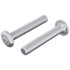 vidaXL Kopf-Sicherungsschraube 2 Stk. Silber M6 x 35 mm Stahl