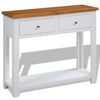 vidaXL Konsolentisch 83x30x73 cm Massivholz Eiche
