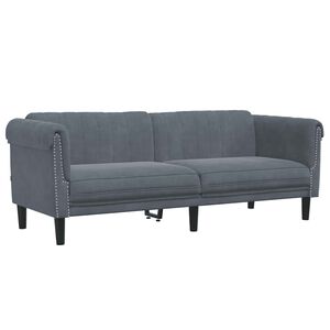 vidaXL Sofa 3-Sitzer Dunkelgrau Samt