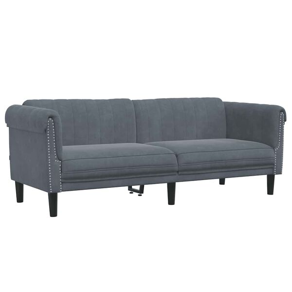 vidaXL Sofa 3-Sitzer Dunkelgrau Samt
