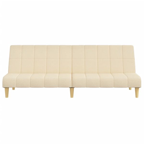 vidaXL Schlafsofa 2-Sitzer Creme Stoff