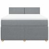 vidaXL Boxspringbett mit Matratze Hellgrau 160x200 cm Stoff