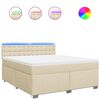 vidaXL Boxspringbett mit Matratze Creme 180x200 cm Stoff