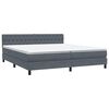 vidaXL Boxspringbett mit Matratze Dunkelgrau 180x210 cm Samt