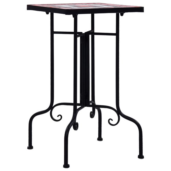 vidaXL Beistelltisch Mosaik Keramik Terracotta und Weiß