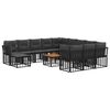 vidaXL Outdoor-Sofagarnitur 13 stk. 12-Sitzer Schwarz und Dunkelgrau