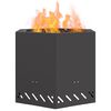 vidaXL Rauchfreier Feuerkorb Schwarz 58 x 58 x 51 cm Stahl