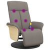vidaXL Massagesessel mit Fu&szlig;teil Taupe Stoff