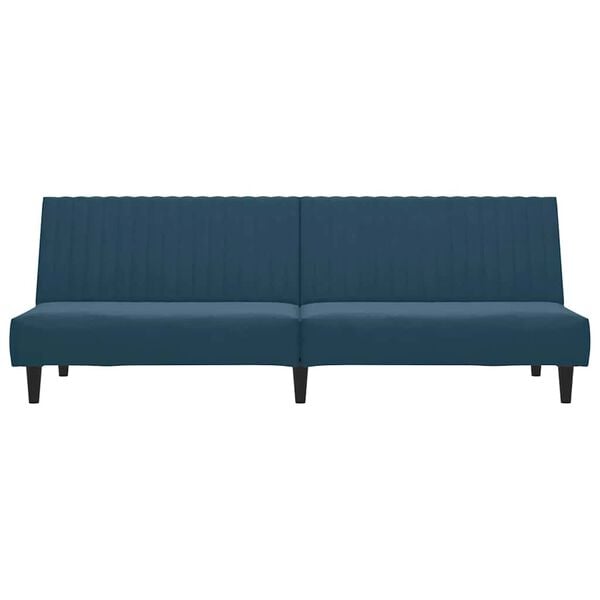 vidaXL Schlafsofa 2-Sitzer Blau Samt