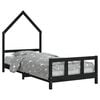 vidaXL Kinderbett Schwarz 90x200 cm Massivholz Kiefer