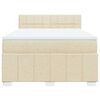 vidaXL Boxspringbett mit Matratze Creme 140x190 cm Stoff