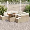 vidaXL Garten Essgruppe mit Kissen mit Kissen 9 pcs Beige und Creme