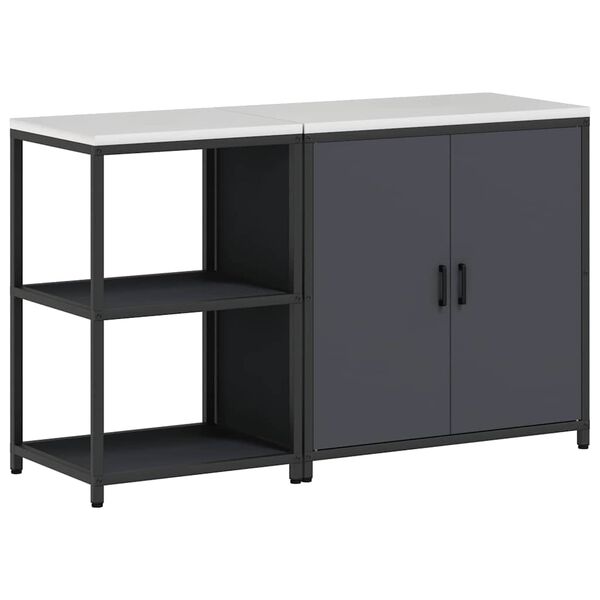 vidaXL Aufbewahrungsset f&uuml;r die K&uuml;che mit Regal 2 pcs Anthrazit